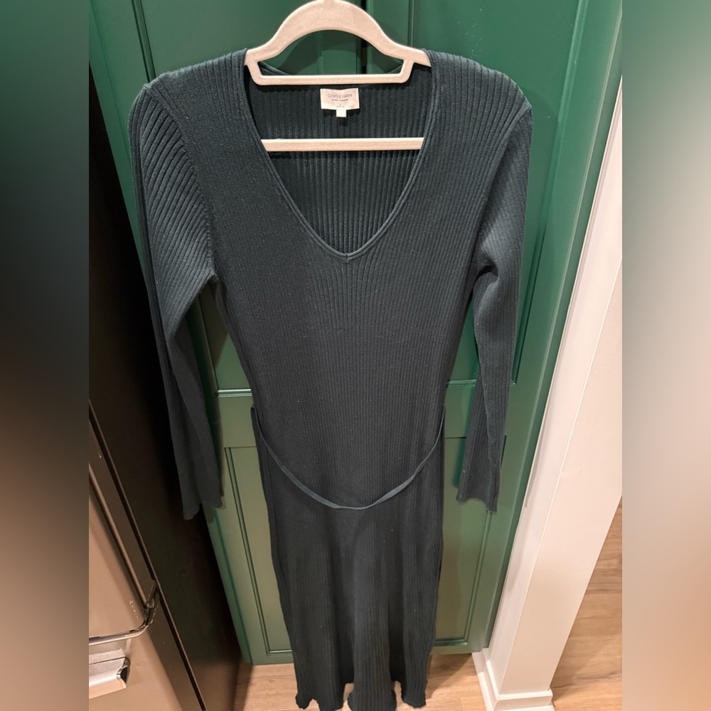 Gentle Fawn Green Ribbed Knit Dress